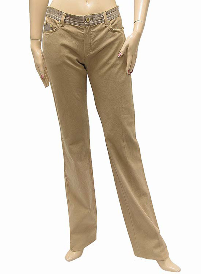 All $790 Roberto Cavalli Womens Pants Trousers Beige Cotton Size 40 ...